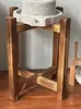 Accesorios para Molino de Piedra Pequeño para el Hogar Núcleo de Molienda de Acero Inoxidable Eje de Molienda Manija de Molienda Empujador Marco de Madera Cepillo de Mango Pequeño