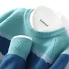 Suéter de Lana para Hombre, Nuevo Otoño/Invierno Cuello Redondo Bloque de Color Jersey, Suelto Casual Tejido de Lana Genuina Camisa Base para Hombre