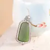 Colgante de Plata S925 con Jade Hetian, Diseño Hueco Simple y Elegante, Elegante Colgante de Collar para Mujer