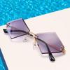 2018 Nuevo AliExpress Gafas de sol personalizadas para hombre y mujer sin montura pata fina Gafas de sol de diamante Gafas de moda europeas y americanas