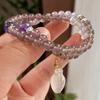 Pulseira Guofeng Vintage Natural Cigarro Calcedônia Ágata Roxo Cinza Pulseira Atmosfera