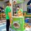 Mesa publicitaria de escritorio promocional de PP estante para aperitivos mesa de comedor de supermercado vitrina plegable portátil mostrador de información de PP