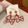 Pendientes Populares de Pony Personaje Rojo Fu para Mujer, Broqueles de Aguja Plateada, Estilo Chino Festivo de Gama Alta para Año Nuevo, Venta al por Mayor