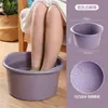 Bacia para banho de pés para uso doméstico no inverno, adequada para dormitórios, bacia de massagem para pés que se estende até as panturrilhas, espessada para outono e inverno, banheira para banho de pés para imersão dos pés