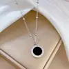 [Aço titânio de corpo inteiro] Colar de Ouro Real de Estilo Miniatura de Personalidade Romana da Shell para Mulheres ins Corrente de Clavícula Vermelha Cibernética