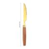 Juego de Vajilla de Acero Inoxidable 304 para el Hogar Japonés Simple Mango de Madera Cuchillo, Tenedor y Cuchara para Comida Occidental Juego de Cuatro Piezas Cuchara de Postre