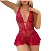 Atacado de lingerie plus size para mulheres europeias e americanas: renda transparente, macacões sexy e sedutores, e designs ousados com abertura na virilha