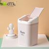 Yimei bote de basura de escritorio abatible de plástico mini abatible cesta de papel cubo sanitario porta bolígrafos de plástico regalo regalo