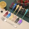 Venta al por mayor de fábrica serie 10 acero inoxidable punta de postre tenedor de fruta hogar restaurante transfronterizo Amazon con ventas calientes