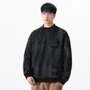 Ropa para Hombre Fengshe / Sudadera pesada de 360 g con cuello redondo y bolsillo en el pecho, diseño de doble cuello estilo americano, manga larga casual holgada para hombre
