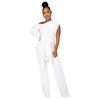 K10113 Moda Europeia e Americana Amazon Mulheres Macacão Cor Sólida Ombro Calças Femininas Calças de Perna Larga Uma Geração de Mulheres