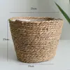 Funda tejida para maceta estilo nórdico, cesta de flores tejida a mano, cesta de almacenamiento decorativa para plantas verdes de sala de estar y balcón