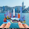 [Hong Kong] Ímã de Geladeira Metálico Comemorativo Personalizado do Ônibus com Marco do Porto de Victoria Tema Alimentício Turismo Cultural e Criativo