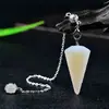 Péndulo Colgante de Cristal Natural Péndulo de Frecuencia Ajustable Colgante Hexagonal de Amatista Cruda Collar Joyería para Yoga