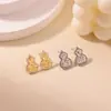 Aretes de Calabaza con Purpurina Fina Retro de Alta Gama con Circonita para Mujer Lujo Ligero Nuevo Estilo Chino Elegantes Aretes que Atraen la Fortuna Joyería