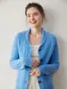 Nuevo cárdigan de punto de cachemira para mujer de color puro para otoño e invierno, grueso, color verde, con cuello de fruta, de un solo botón, holgado, entallado, prenda exterior, top