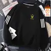 Moletom masculino de outono e inverno, corte solto, forrado com fleece, espessado, pulôver, gola redonda, camiseta de manga longa, tamanho grande, moderno e versátil
