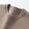 26 Nuevo Suéter de Cachemira para Hombre Otoño/Invierno, Cuello Redondo, Cálido, Color Sólido, Tejido de Manga Larga, Suéter Básico Casual de Negocios