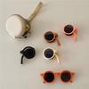 Nuevas gafas de sol para niños y niñas, estilo occidental, color macarrón, montura redonda, plegables, color caramelo.