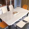 Mantel de Mesa de Comedor de Vidrio Suave, Sin Lavado, a Prueba de Aceite, Impermeable, Protector de Escritorio Aislado de PVC Anti-Escaldaduras, Superficie Brillante