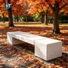 Assento minimalista em terrazzo, banco de descanso externo pré-fabricado em cimento para parque, fabricante de banco de descanso longo público para jardim