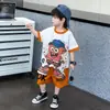 Conjunto de Verano de Manga Corta para Niños, Nuevo Set de 26 Piezas de Dibujos Animados de Dos Piezas para Niños, Ropa de Verano Elegante y Moderna para Bebés