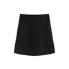 Falda midi negra con abertura para mujer 206 otoño nuevo de cintura alta ajustada bodycon falda de moda estilo universitario falda línea A