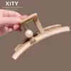 Pinza de Garra Grande para el Cabello Simple Coreana Dongdaemun para Mujeres, Estilo de Alta Gama para Cabello Grueso, Pinza de Garra de Agarre Completo para el Cabello