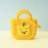 Monedero de silicona con forma de cueva cuadrada para niños, bolso cruzado para caminar, divertido y bonito bolso de silicona para cambio.