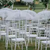 Silla con Junta de Bambú Césped Exterior Silla de Hierro Blanca Boda Taburete de Banquete de Boda Silla Dorada de Hotel Restaurante con Respaldo