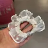 Elástico de Cabelo de Renda Nova de Malha Dongdaemun Coreano, Estiloso e Luxuoso com Strass Brilhantes e Cordão de Cabelo com Miçangas para Rabo de Cavalo