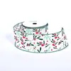 Cinta Navideña Transfronteriza Cinta para Envolver Regalos Cinta Decorativa al por Mayor Cinta de Grogrén con Borde de Alambre Navideño de 63 mm