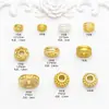 Contas Espaçadoras Redondas Cor-Preservante Banhadas a Ouro Contas Espaçadoras Banhadas a Ouro 18K Acessórios para Joias de Pulseira Colar DIY Contas Soltas