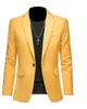 Traje de Comercio Exterior Transfronterizo, Talla Grande, Color Sólido, Traje Formal de un Botón, Blazer Estilo Coreano para Hombre Ajustado, Chaqueta de Traje de una Pieza