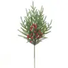 Agulhas de Pinheiro Atacado, Galhos de Pinheiro, Acessórios para Guirlanda de Frutas Vermelhas, Galhos de Flores Artificiais de Natal, Decorações para Árvore de Natal, Enfeites de Natal