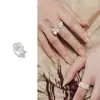 Nuevo Exquisito Anillo de Flor de Cornus Tridimensional para Mujer Diseño de Nicho Versátil Simple Abierto Ajustable Anillo para Mujer