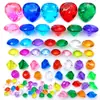 Brinquedo de Gema Plástica Infantil Caixa de Cristal Baú do Tesouro Pirata Princesa Diamante Acrílico Contas de Pérola Brilhante Brinquedo