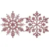 Decorações de Natal Floco de Neve 10cm Plástico com Pó Suprimentos para Decoração de Árvore de Natal Pingente Fabricante Atacado