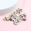50 Piezas Pulseras Tobilleras de Hilo con Cuentas de Diamantes Circulares de Colores Cuentas Espaciadoras Círculos Redondos de Pedrería Accesorios de Joyería DIY