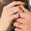 Anel para Casal Amor Curto Longo Design Feminino Senso de Design Nicho Alto Senso Aberto Ajustável Celebridade da Internet Joia de Mão