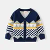 Ropa Especial para Niños Talla Rota Suéter Pulóver de Algodón Doble Capa para Niños y Niñas Nuevo Suéter Fino Jacquard de Diamante para Bebé