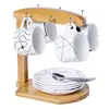 Estante de Drenaje de Madera de Nuevo Estilo Transfronterizo Almacenamiento de Escritorio de Cocina de Madera Estante para Colgar Utensilios Tazas Estante de Almacenamiento Se Puede Personalizar
