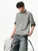 Camisa Polo Falsa de Duas Peças Estilo College Manga Curta Masculina e Feminina Verão Top de Meia Manga Solto Simples para Casal