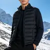 Chaleco de plumón para hombre de otoño e invierno, ligero, con cuello alto, adecuado para hombres de mediana edad, para usar en casa, ir al trabajo y proporcionar calor