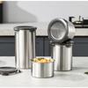 Tarro de almacenamiento sellado de gran venta transfronterizo, caja de acero inoxidable 304 para conservar la frescura, redondo, para muestras escolares, de grado alimenticio, con tapa