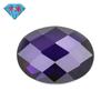 Gema Huagang con forma de huevo, cara de tortuga plana, circonita morada oscura, venta al por mayor, piedra blanca ovalada, cara de celosía, circonita, piedra desnuda