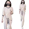 Conjunto de Ropa Deportiva para Mujer 2025 Primavera y Otoño Nuevo Estilo Sudadera Ajustada de Cuello Redondo Pantalones de Pierna Ancha Conjunto Casual de Dos Piezas para Reducir Edad