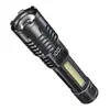 Lanterna LED COB Super Brilhante Tipo-C Recarregável Zoomável Com Luz Lateral À Prova D'água Tocha Camping Caminhada Emergência Exterior