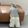 2026 Conjunto de Dos Piezas para Bebé y Niño Pequeño con Sudadera con Capucha de Manga Larga Rayada Retro Versátil de Otoño y Pantalones Casuales Sueltos