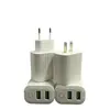 Carregador de tomada com duas portas USB e luz, 5V2.1A, ajustável, adequado para vários adaptadores de celular com luz de carregamento rápido.